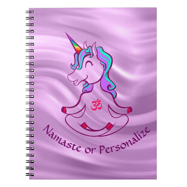 Baby Unicorn Zen Yoga Meditation Lotus Purple  Notebook (Front)