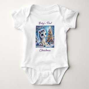 Baby Unicorn's First Christmas Bodysuit