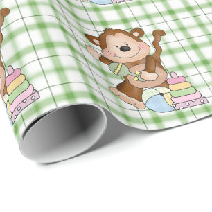 Baby Unisex Monkey cartoon wrapping paper