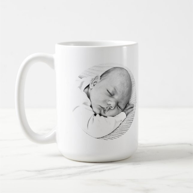 baby unisex white birth announcement coffee mug (Left)