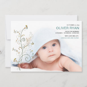 Baby Vines Photo Birth Announcement