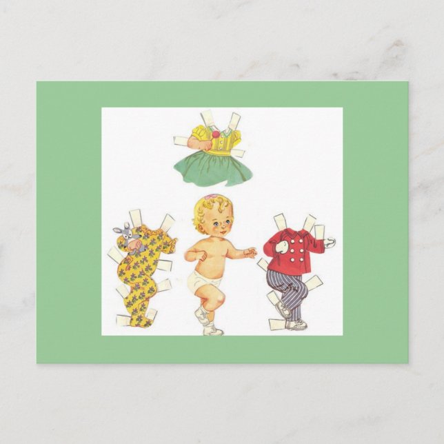 Baby Vintage Paper Doll Postcards (Front)