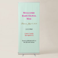 Baby Welcome Banner Girl Pink Birth Banner