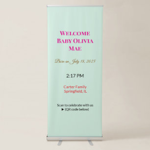 Baby Welcome Banner Girl Pink Birth Banner