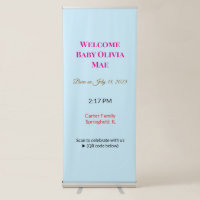 Baby Welcome Banner Girl Pink Birth Banner