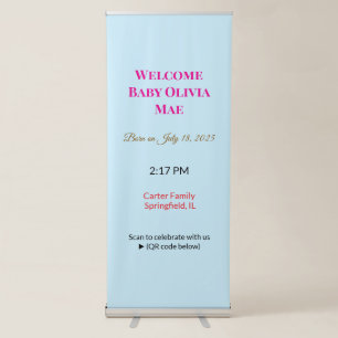 Baby Welcome Banner Girl Pink Birth Banner