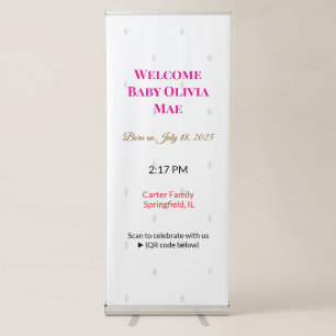 Baby Welcome Banner Girl Pink Birth Banner