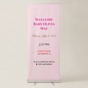 Baby Welcome Banner Girl Pink Birth Banner