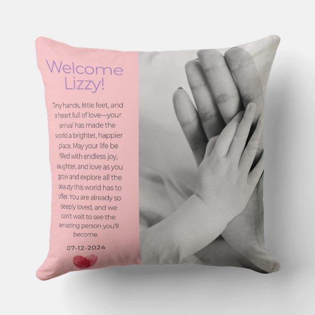 Baby Welcomed Pillow (Back)