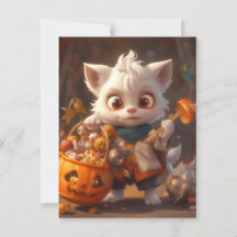 Baby Werewolf With Candy Basket Postcard