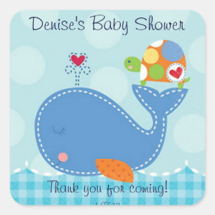 Baby Whale and Turtle Sticker