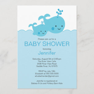 Baby Whale Baby Shower Invitations
