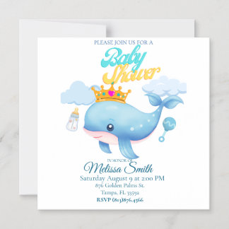 Baby Whale Baby Shower Magnet Invitation 