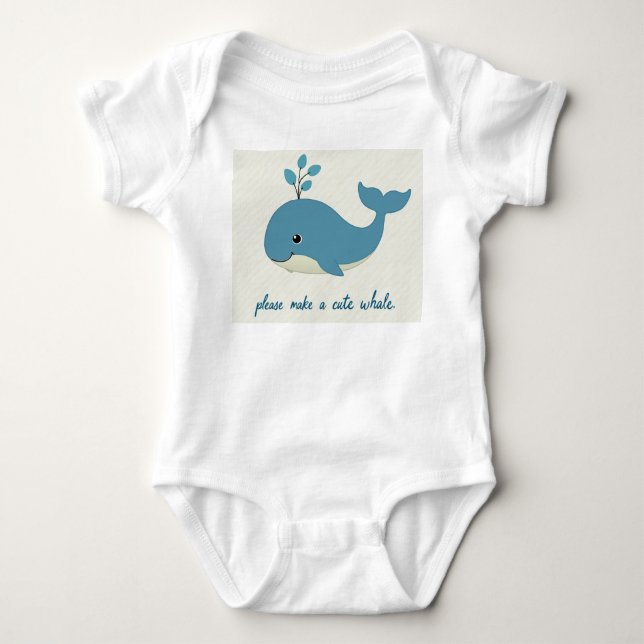 baby whale clothes bodysuit (Front)
