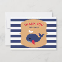 Baby Whale Flat Thank You Card