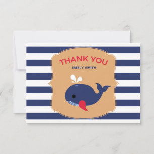 Baby Whale Flat Thank You Card