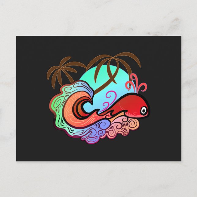 Baby Whale Surfer   Postcard (Front)