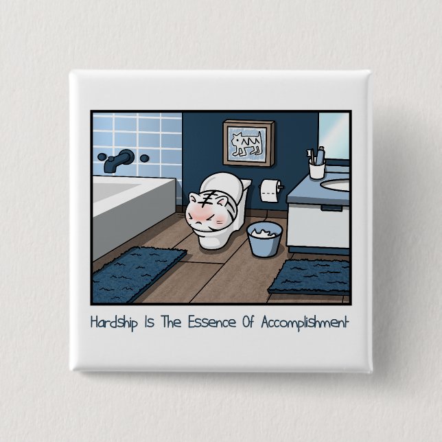 Baby White Tiger Hardship Badge Funny Cartoon Cat (Front)