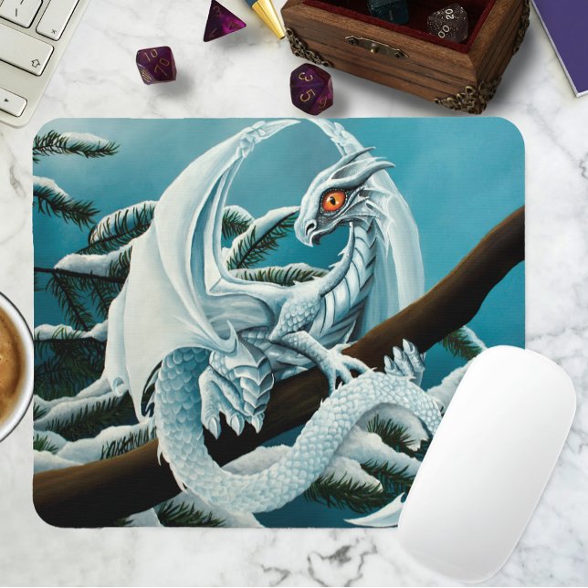 Baby White Winter Dragon Mouse Mat (Creator Uploaded)