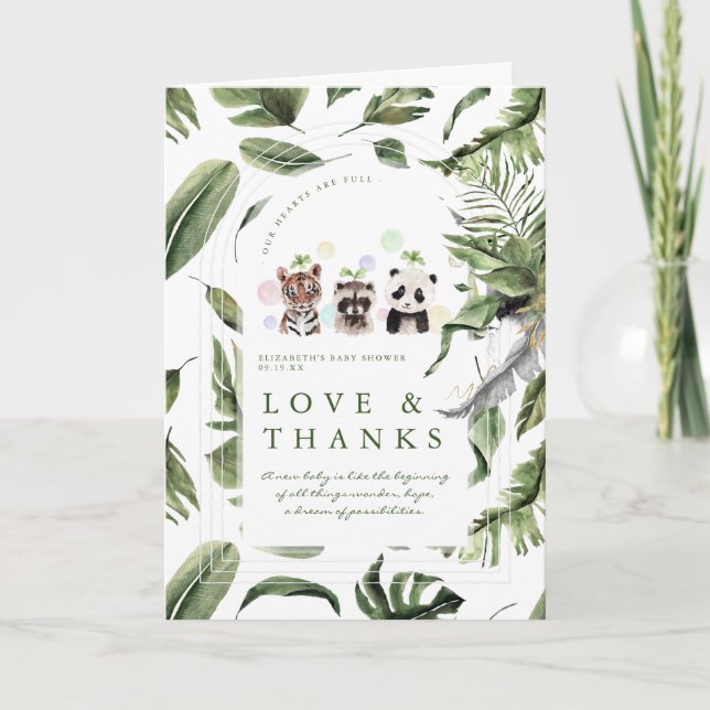 Baby Wild Animals | Baby Shower Thank You Card (Front)