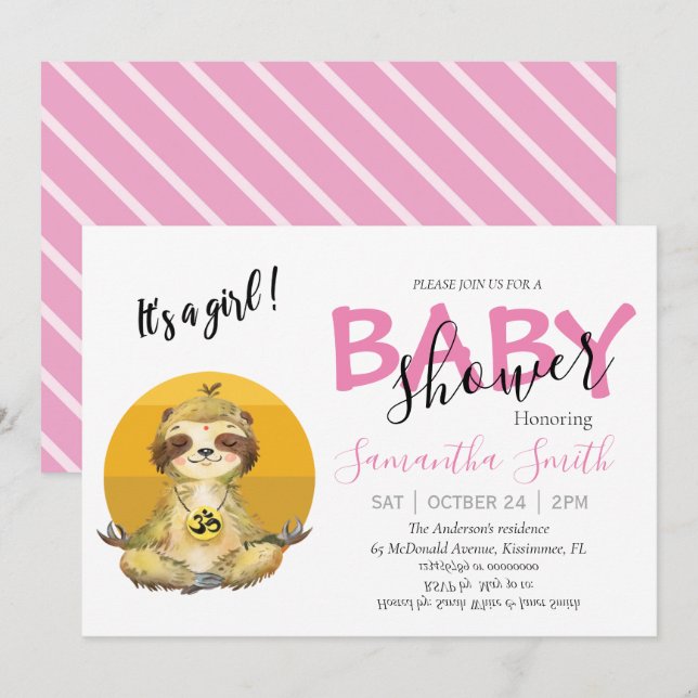 Baby Wild Jungle Animals Invitation (Front/Back)