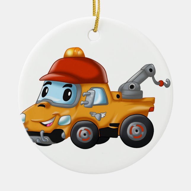 Baby winch truck for kids ceramic tree decoration (Front)