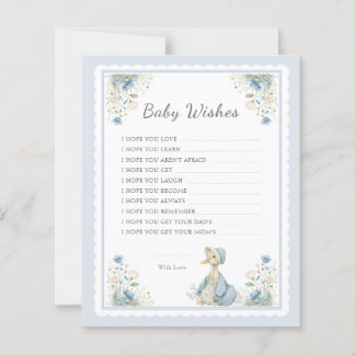 Baby Wishes Blue Goose Girl Baby Shower Game