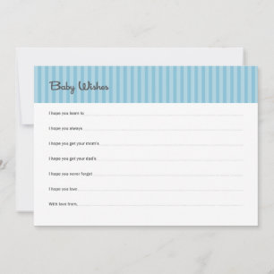 Baby Wishes Blue Stripes Advice Card