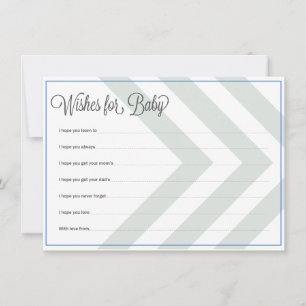 Baby Wishes Chevron Blue Trim Advice Card