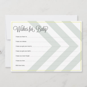 Baby Wishes Chevron Yellow Trim Advice Card