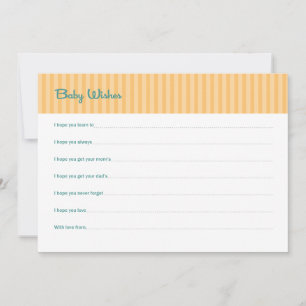 Baby Wishes Orange Stripes Advice Card