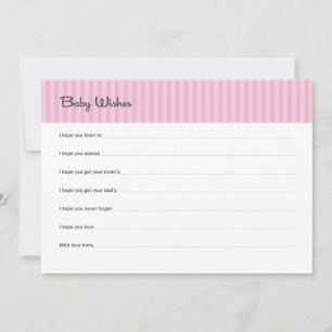 Baby Wishes Pink Stripes Advice Card