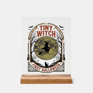 Baby Witch Halloween Shirt for First Spooky Season Acrylic Sign