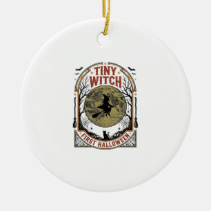 Baby Witch Halloween Shirt for First Spooky Season Ceramic Tree Decoration