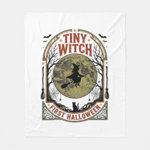 Baby Witch Halloween Shirt for First Spooky Season Fleece Blanket