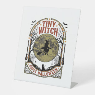Baby Witch Halloween Shirt for First Spooky Season Pedestal Sign