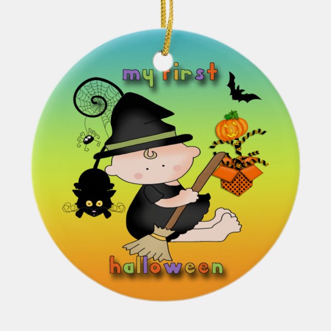 Baby Witch My 1st Halloween Round Ornament (Front)