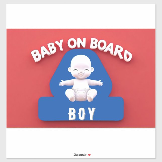 Baby With a 'Baby on Board' car Sign (Sheet)
