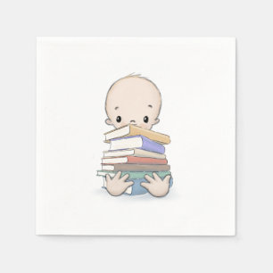 Baby With Books Teacher Shower  Napkin