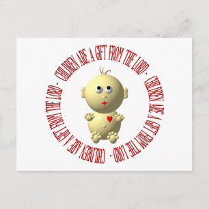 Baby with "Children are a gift from The Lord" Postcard