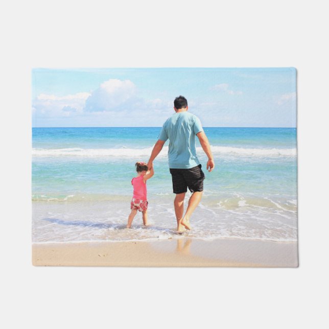 Baby with Dad Photo Doormat Personalized (Front)