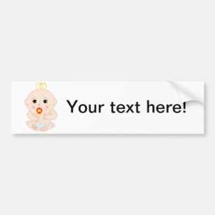 Baby with pacifier cartoon bumper sticker