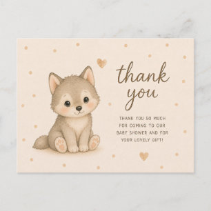 Baby Wolf Baby Shower Thank You Postcard