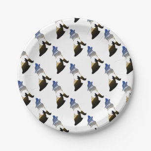 Baby wolf moon paper plate