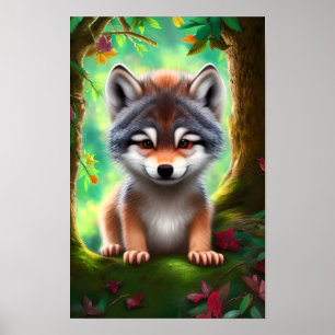 Baby wolf poster