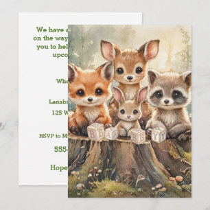 Baby Woodland Animals Baby Shower Invitation