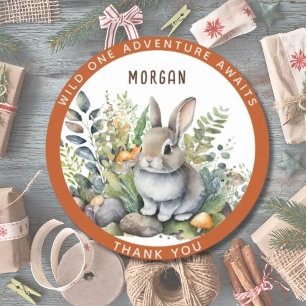 Baby Woodland Animals Favours Thank You Gift Decor Classic Round Sticker