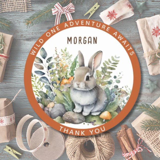 Baby Woodland Animals Favours Thank You Gift Decor Classic Round Sticker (Creator Uploaded)