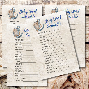 Baby Word Scramble Ahoy It's A Boy Nautical Theme