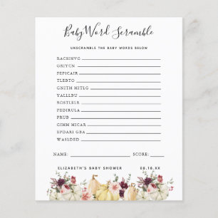 Baby Word Scramble Baby Shower Game